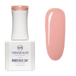 NUDE RUBBER BASE COAT Oranjolie Soak-Off de 15 ml, Nr RB02 Baby Pink
